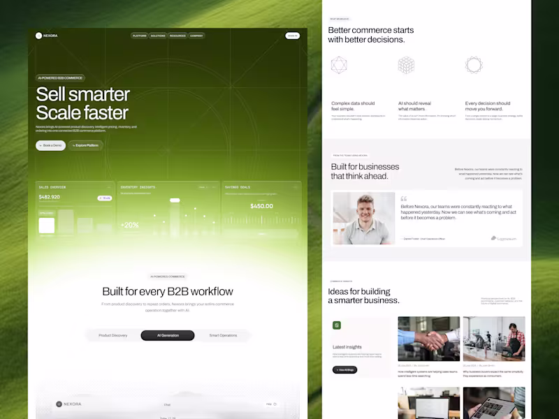 Cover image for Nexora - AI-Powered B2B E-Commerce Landing Page