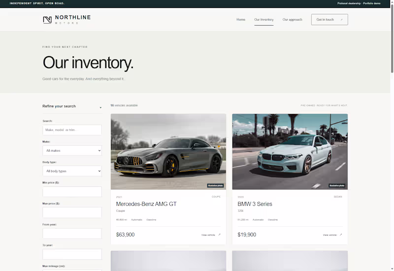 Cover image for Northline Motors — Dealership Inventory