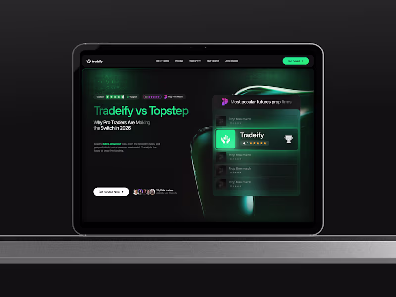 Cover image for Tradeify vs. Topstep - Comparison Landing page Design