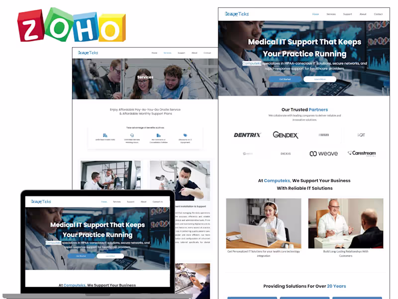 Cover image for Website Experience Design - Medical IT powered by Zoho Sites