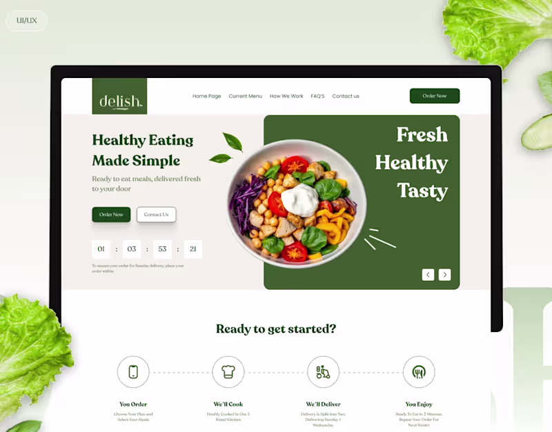 Cover image for Fresh Food Delivery Website UI/UX Design