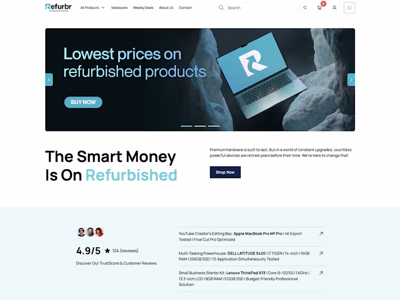 Cover image for Refurbr.in (https://Refurbr.in) — Shopify Development,