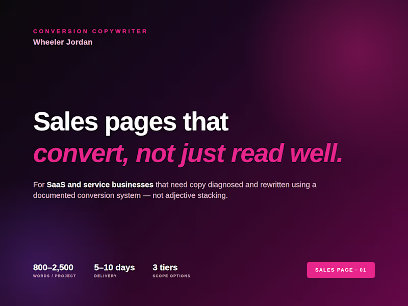 Cover image for High-Converting Sales Page for SaaS and Service Businesses