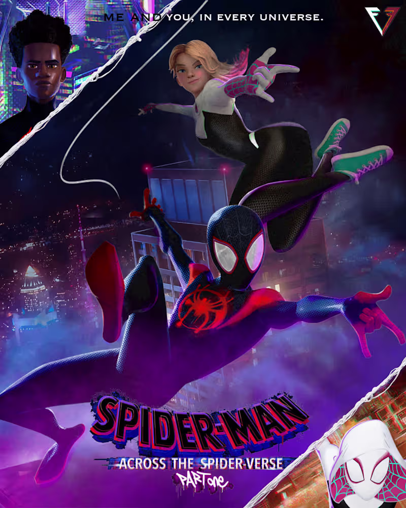 Cover image for Me and you in every universe. (Spiderman movie poster) 