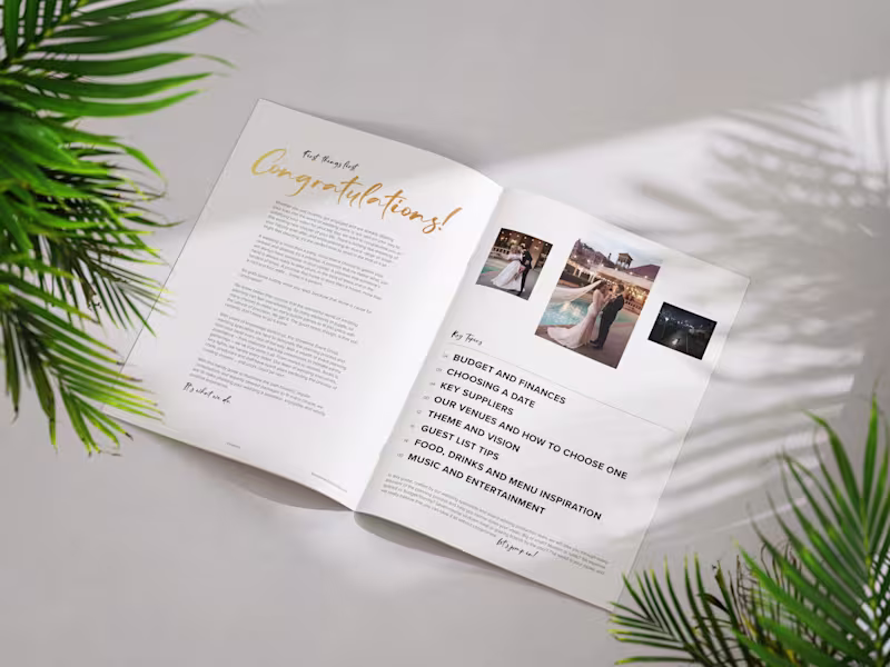 Cover image for Wedding planner brochure for Showtime
