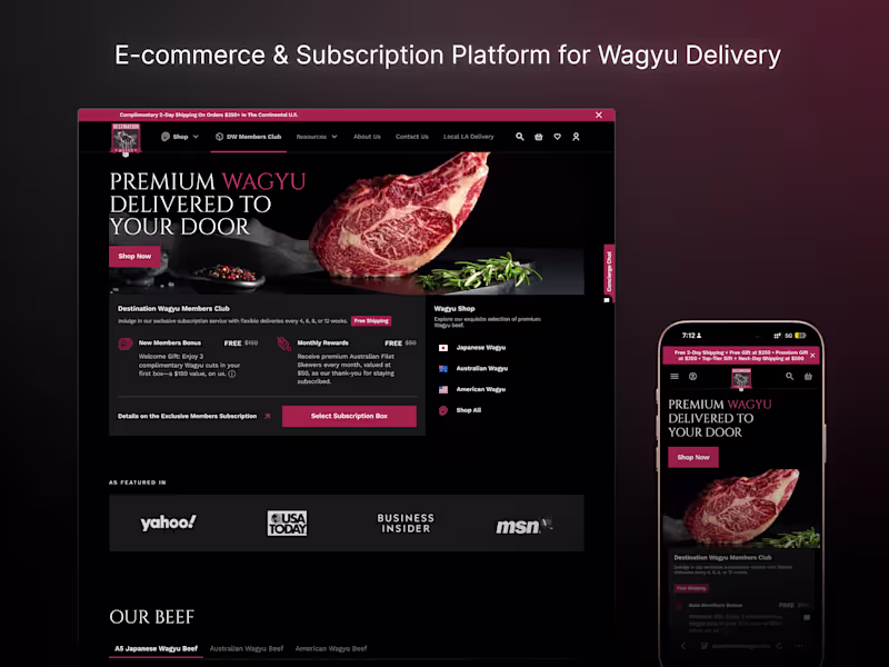 Cover image for E-commerce Website Design for Premium Meat Brand