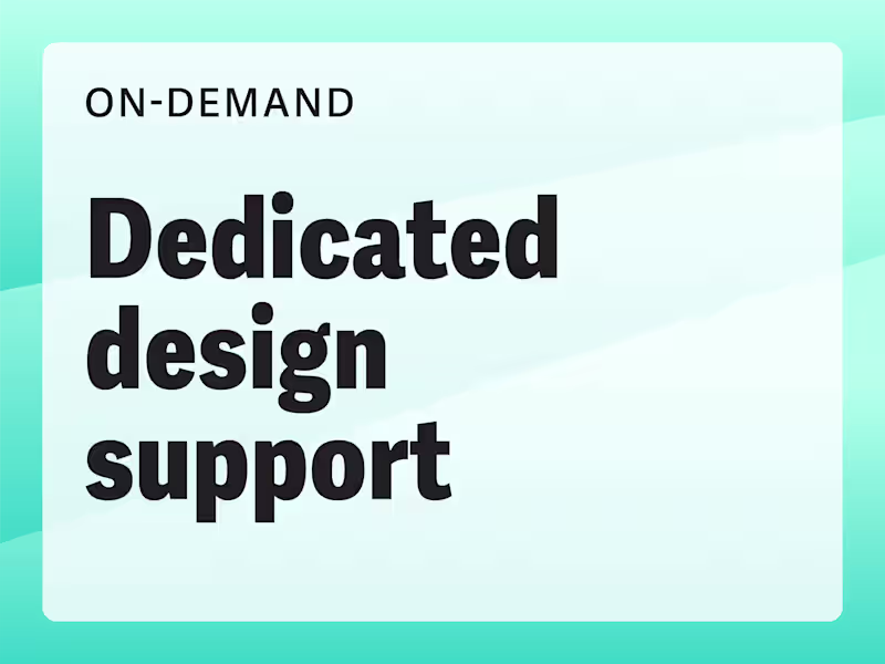Cover image for Dedicated Design Support