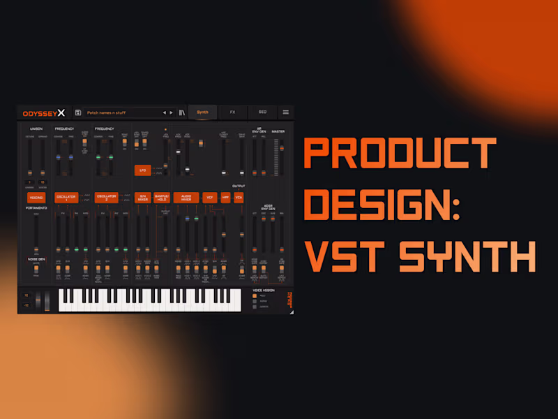 Cover image for Product UI design: VST synth plugin - OdysseyX