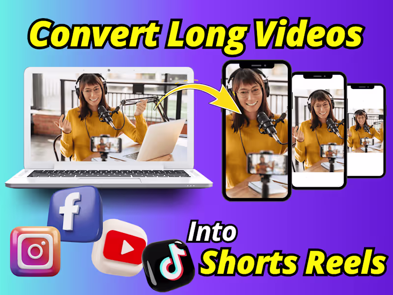 Cover image for I will convert landscape videos into vertical shorts, reels.