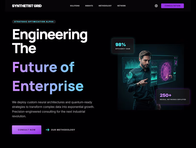 Cover image for Synthetist Grid - Enterprise AI Consulting Landing Page