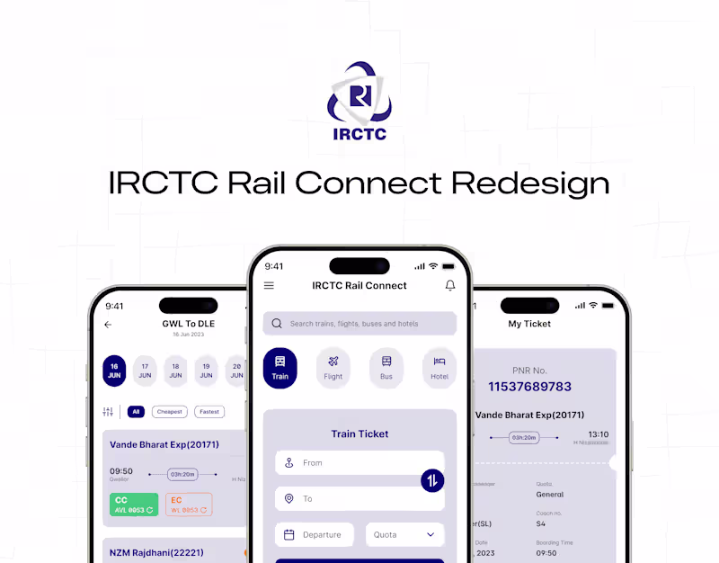 Cover image for IRCTC Rail Connect: App Redesign