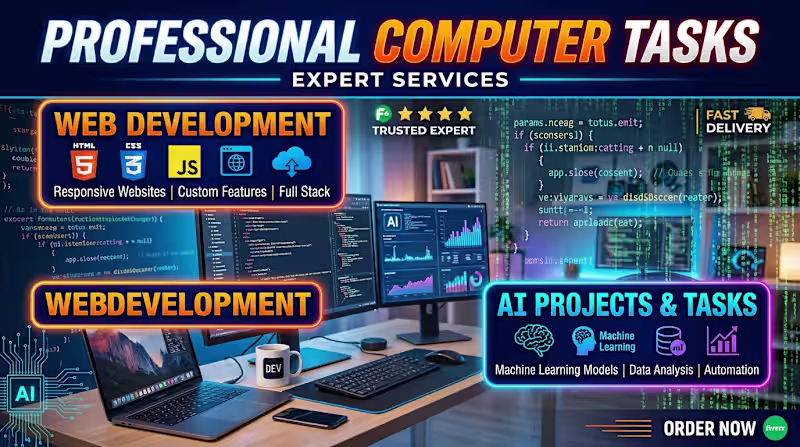 Cover image for I will do computer science tasks, web development,and AI project