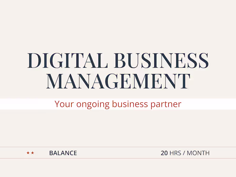 Cover image for Digital Business Management — BALANCE