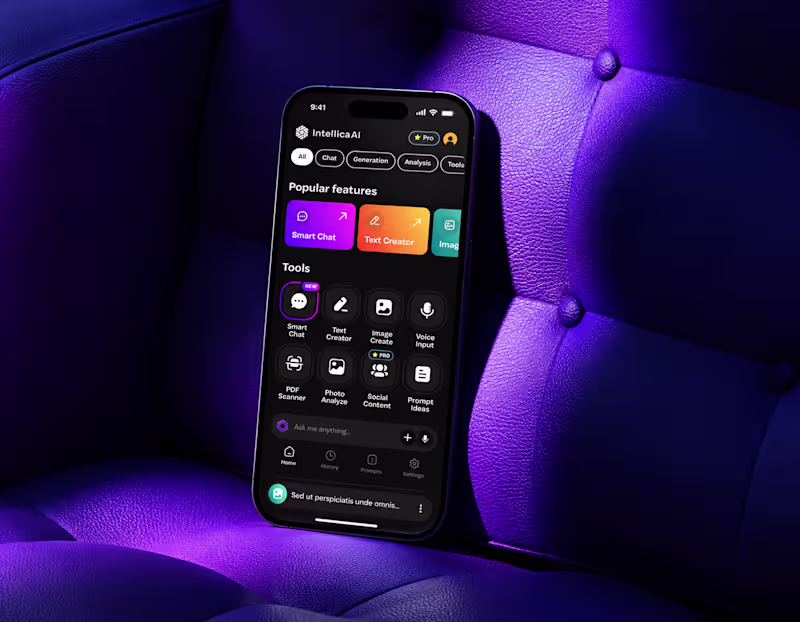 Cover image for Intellica AI — AI Assistant App | Chat, Create & Analyze