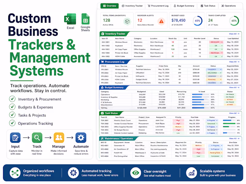 Cover image for Custom Business Trackers & Management Systems