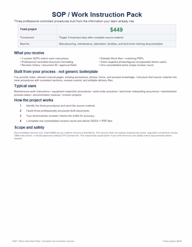 Cover image for SOP/ WI Breakdown