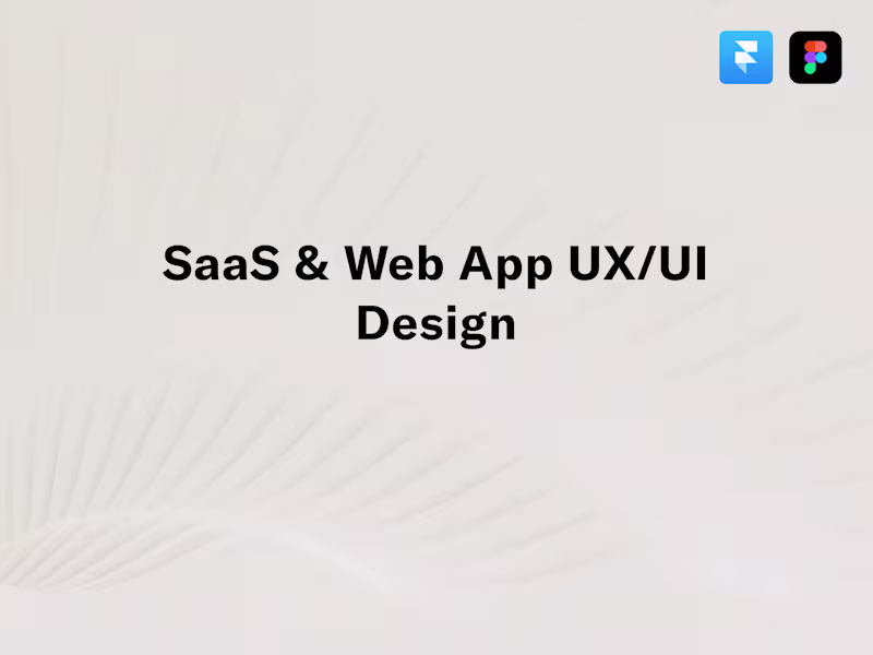 Cover image for SaaS & Web App UX/UI Design