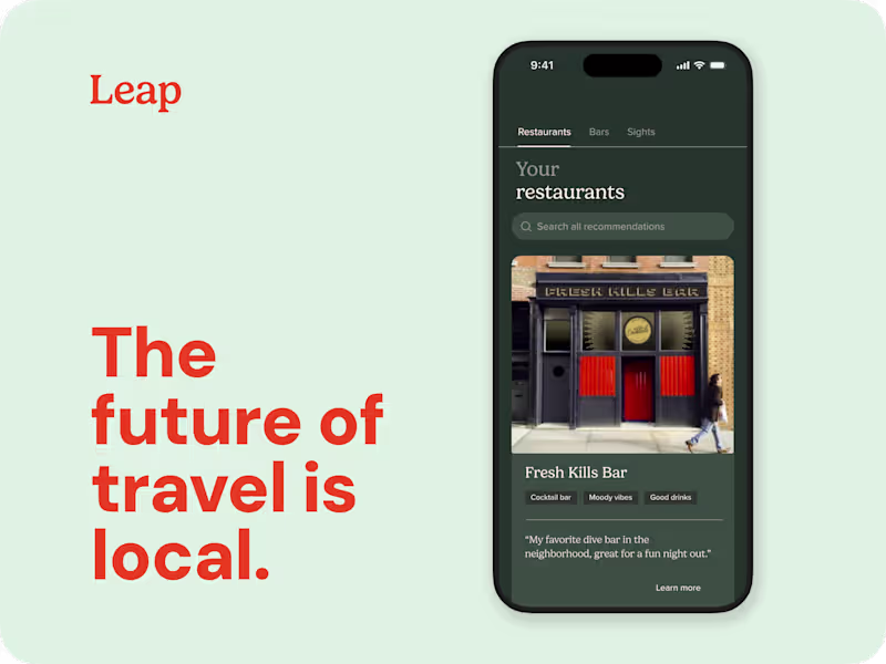 Cover image for Leap: Shaping an Early Stage Travel Venture