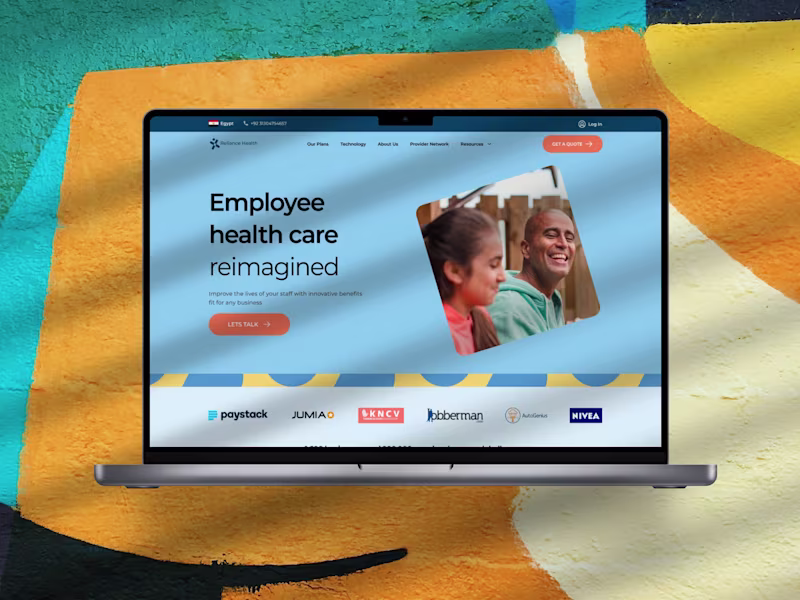 Cover image for Reliance Health website: Responsive web UI/UX redesign