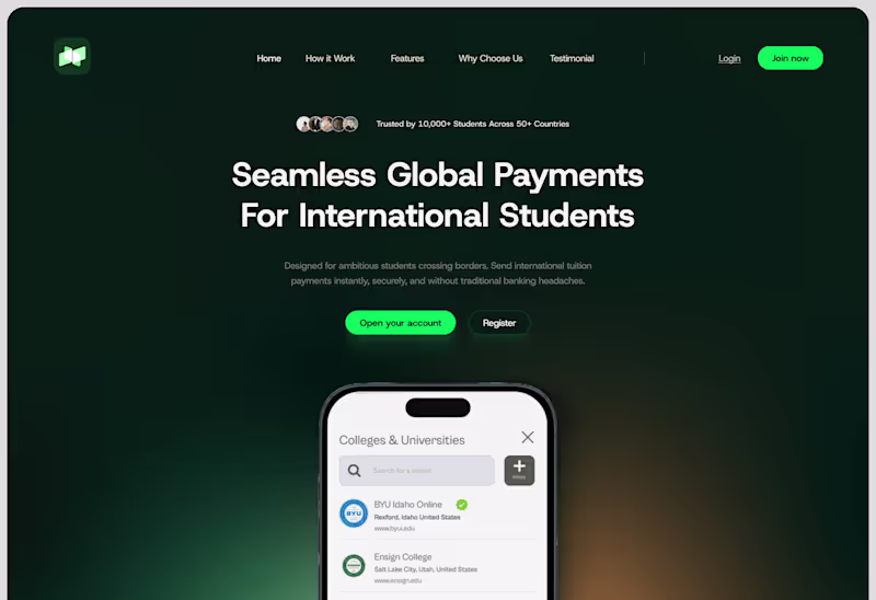 Cover image for Landing page design for Fintech Company