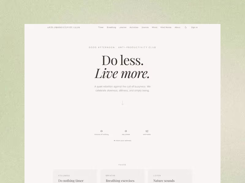 Cover image for Anti-Productivity Club – Do Less,