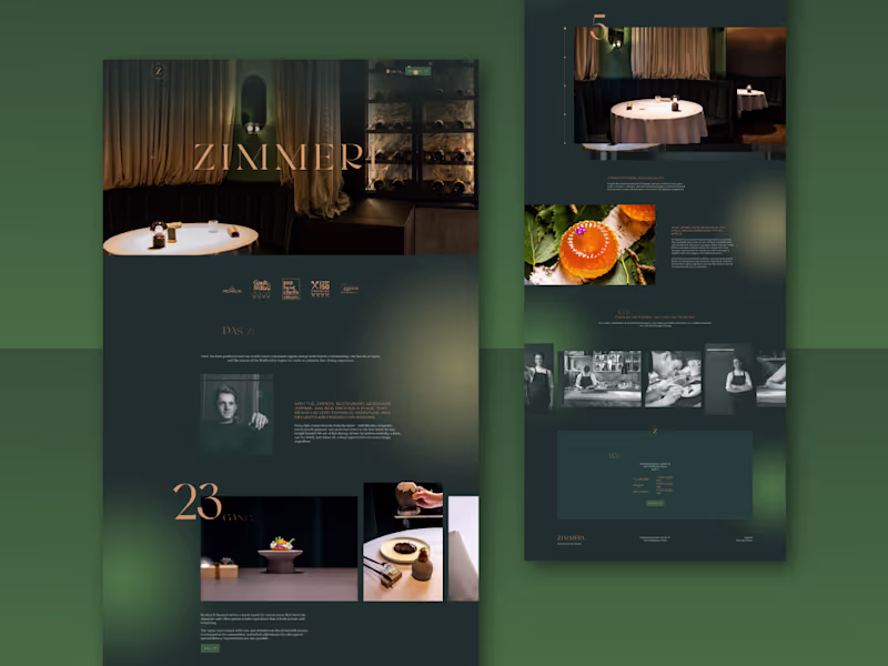 Cover image for Zimmer – Luxury Restaurant Website