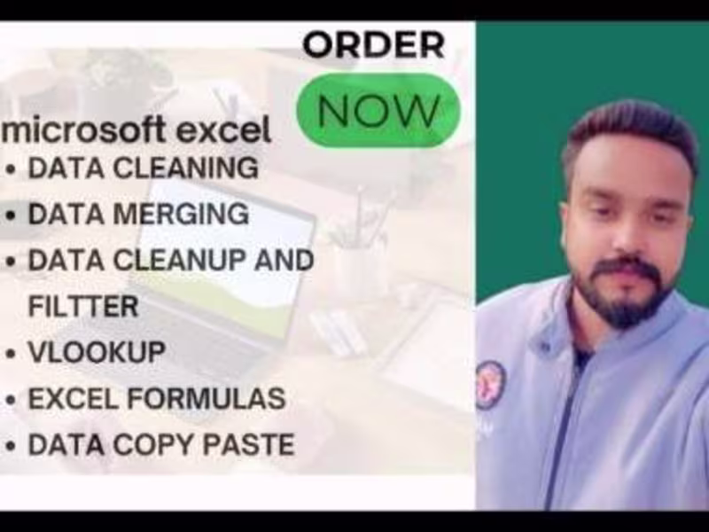 Cover image for I do data cleanup,data formatting,data merge excel data 