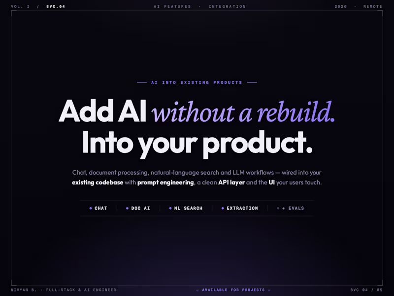 Cover image for AI Feature Integration for Existing Products