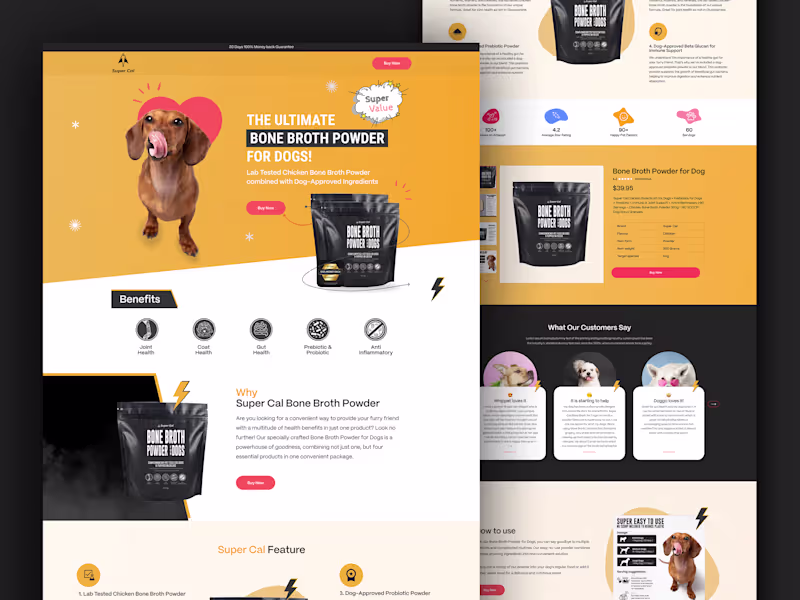 Cover image for Super Cal - Dog's Food Website