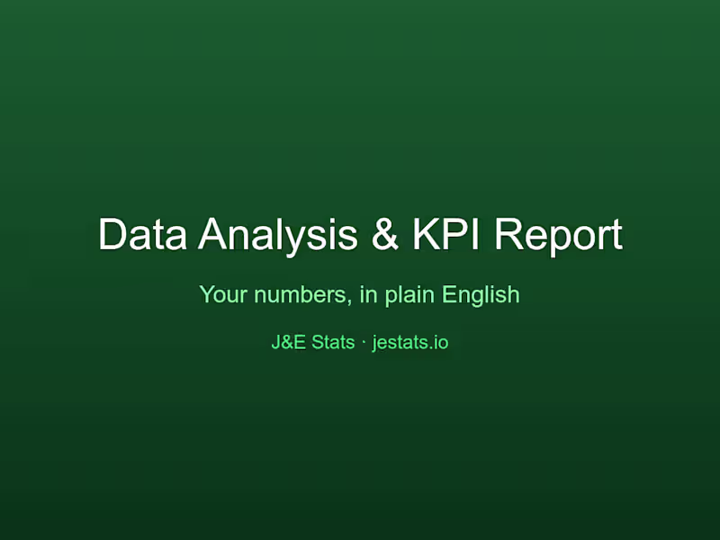 Cover image for Data analysis & KPI report for your business