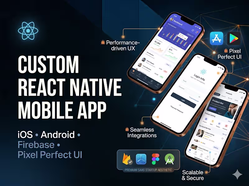 Cover image for Custom React Native Mobile App Development from Figma Design