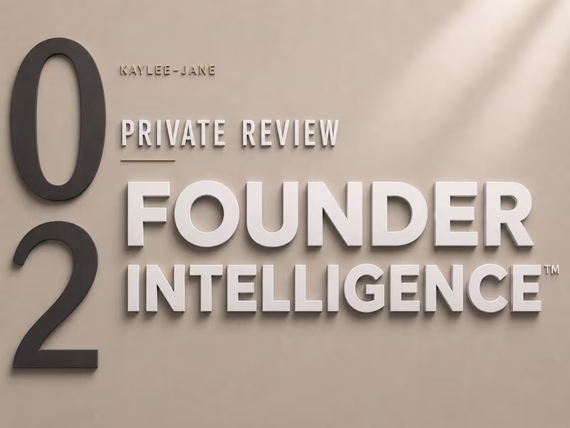 Cover image for Founder Intelligence™ | Private Organizational Review