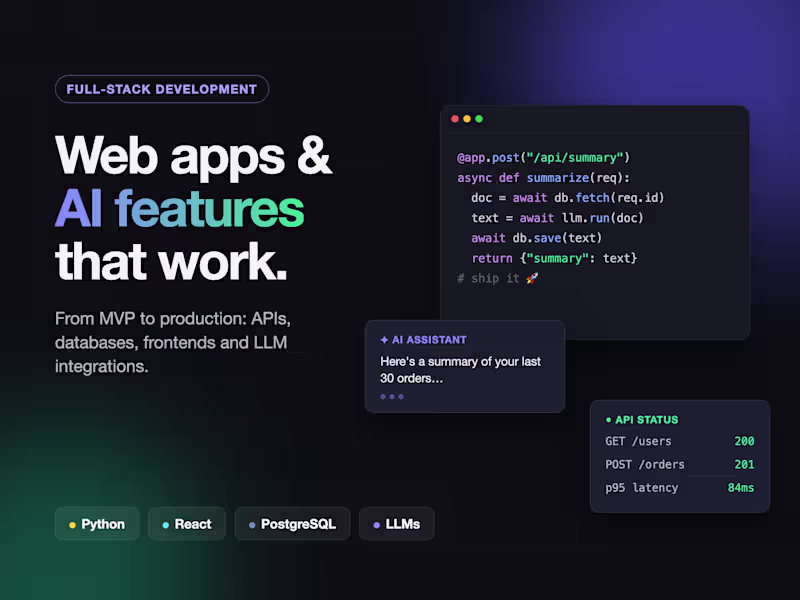 Cover image for AI-Powered Web App & SaaS Development