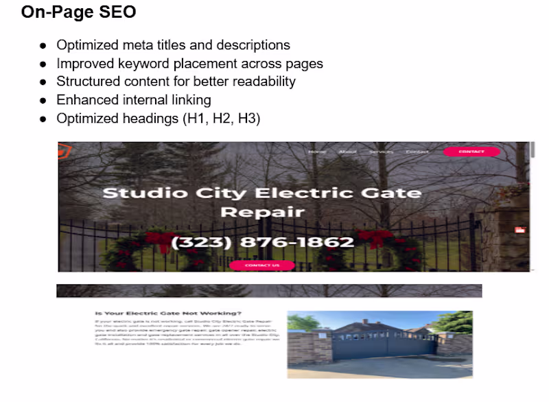 Cover image for Optimized on-page SEO elements including