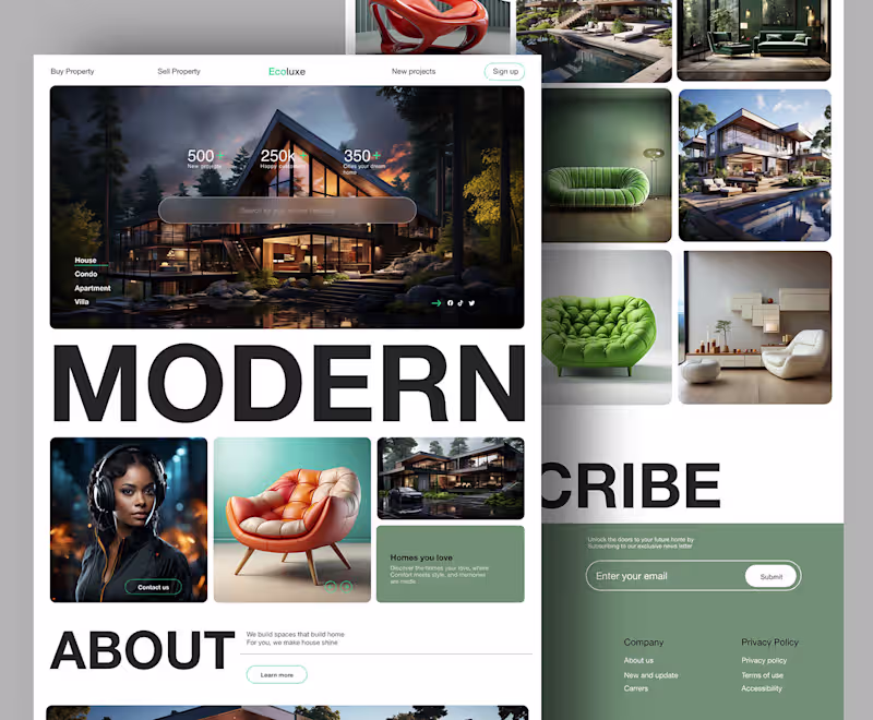 Cover image for Modern realestate web site