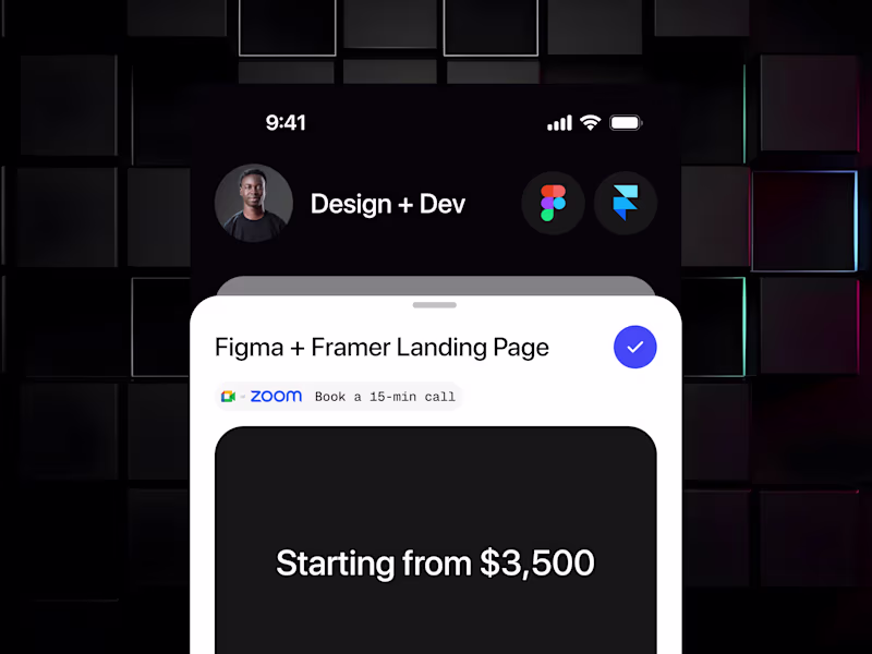 Cover image for Figma Landing Page Design & Framer Development