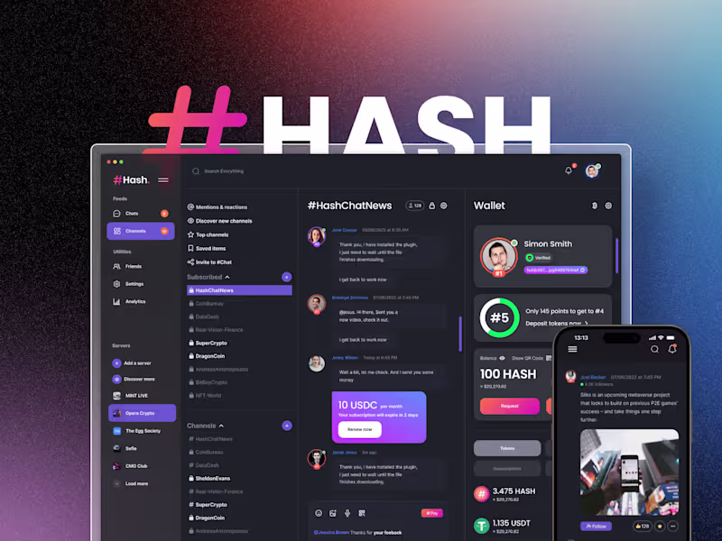 Cover image for Hash Chat – Crypto Messaging App