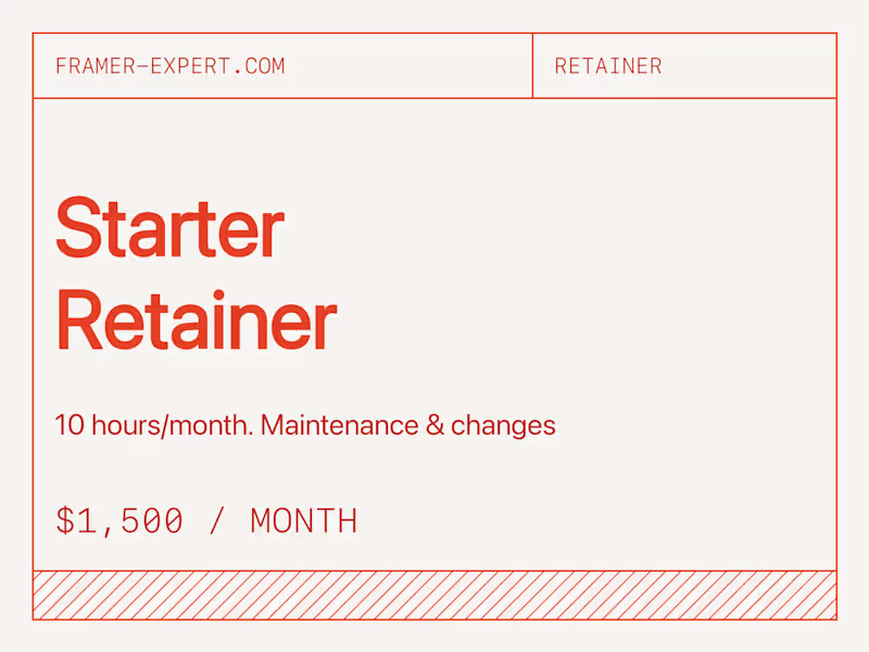 Cover image for Framer Starter Retainer