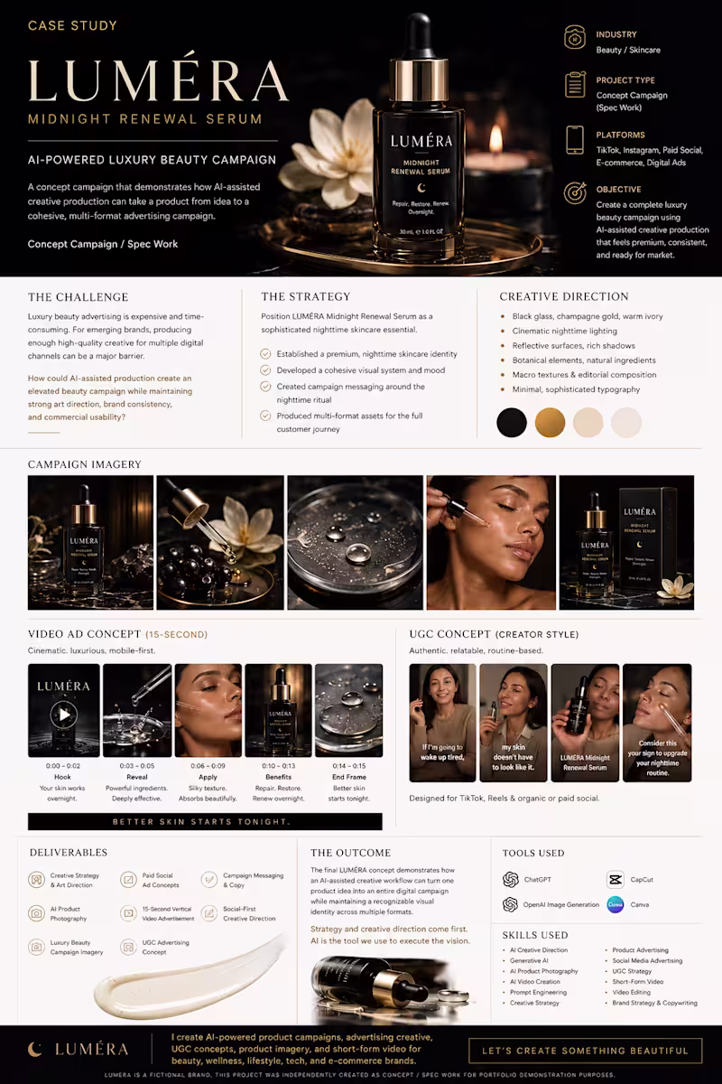 Cover image for Luméra — AI-Powered Luxury Beauty Campaign