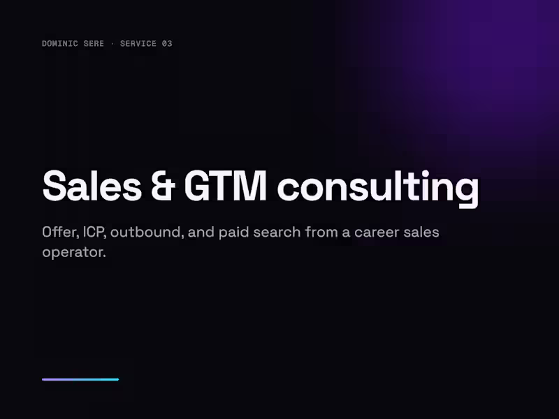 Cover image for Sales & GTM Consulting