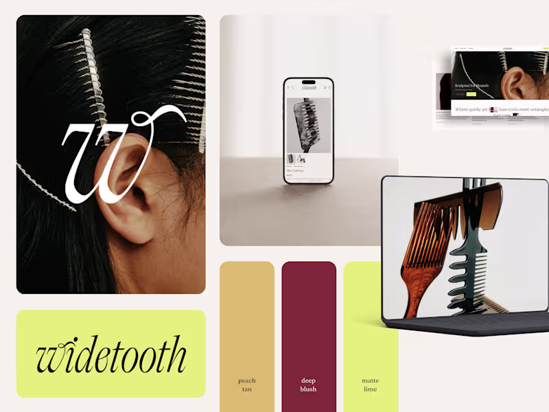 Cover image for Widetooth | Gen-Z Hair Accessories Brand and Shopify Design