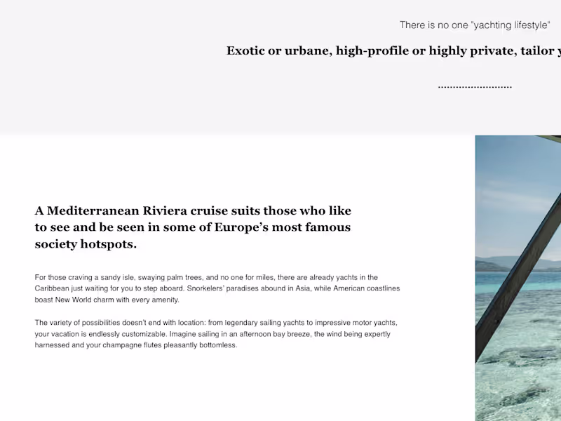 Cover image for Luxury Yacht Brokerage | Site Copy