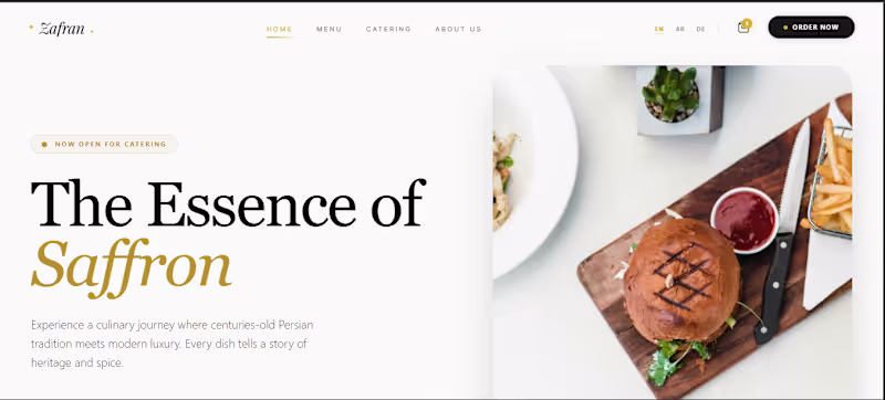 Cover image for Luxury multilingual restaurant website for