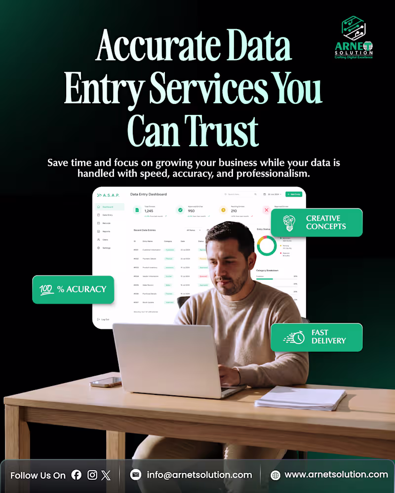 Cover image for Reliable Data Entry Services for Businesses & Professionals