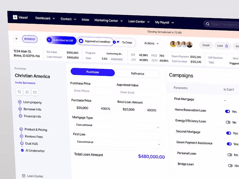 Cover image for Vexel - Loan Management ⏐ Dashboard