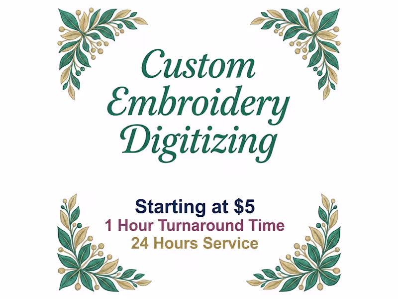 Cover image for Expert Manual Embroidery Digitizing & Vectorization