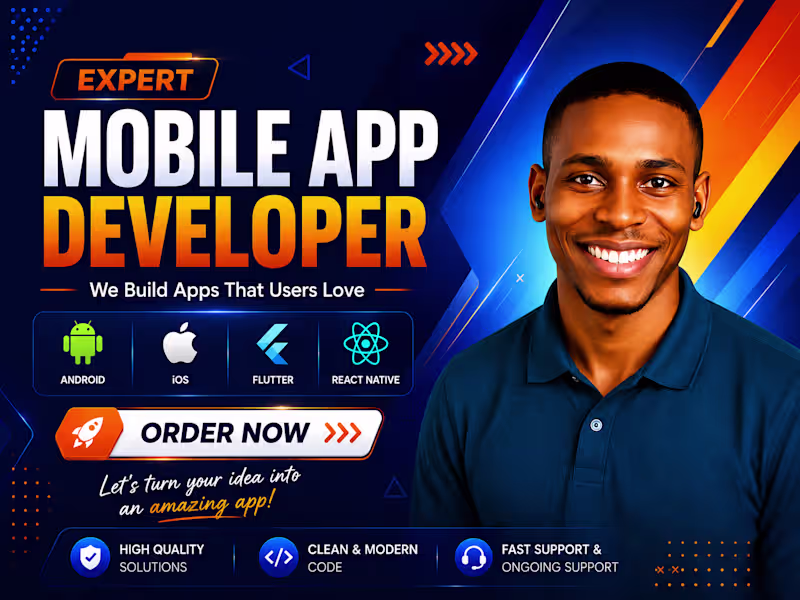 Cover image for Mobile App Development, Mobile App design, Mobile App Developer