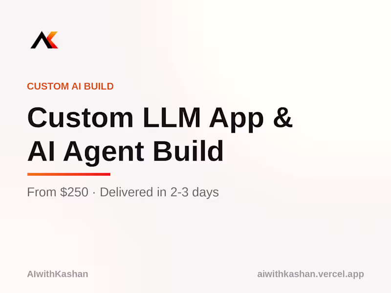 Cover image for Custom LLM App / AI Agent Build