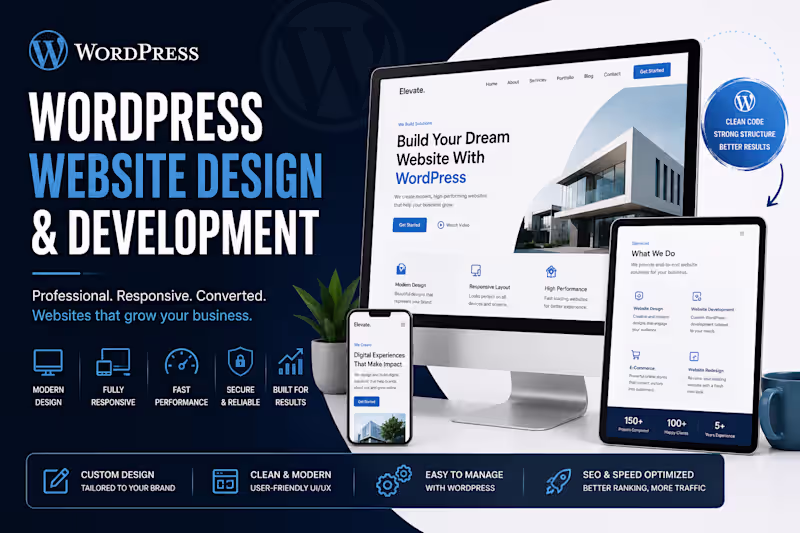 Cover image for WordPress Website Design, landing page development