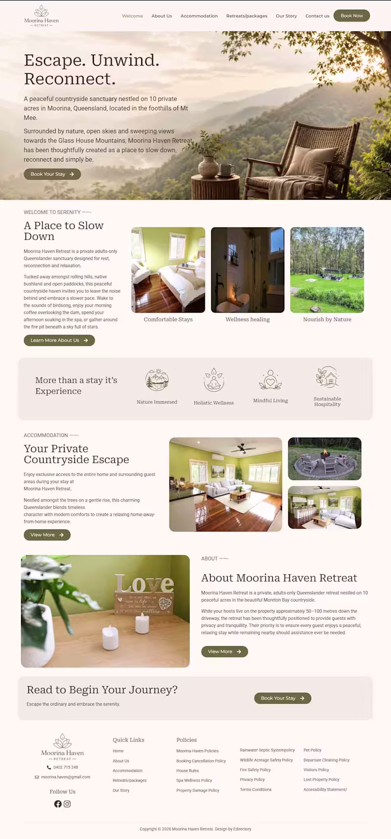 Cover image for Case Study: Moorinah Haven Retreat – Custom WordPress Website Development